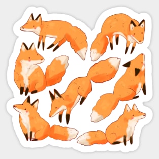 Foxes pattern Sticker